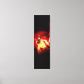 Wolf Howling & Rode Maan Custom Wrapped Canvas (Voorkant)