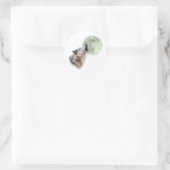 Wolf Howling Ronde Sticker (Tas)