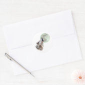 Wolf Howling Ronde Sticker (Envelop)