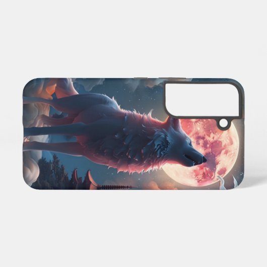 Wolf Howling Samsung Galaxy Hoesje (Achterkant horizontaal)