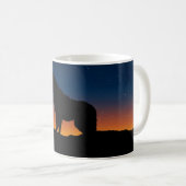 Wolf Howling Silhouette bij de Mok van de Sunset C (Voorkant rechts)