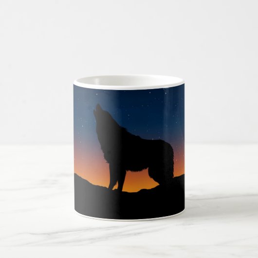 Wolf Howling Silhouette bij de Mok van de Sunset C (Center)