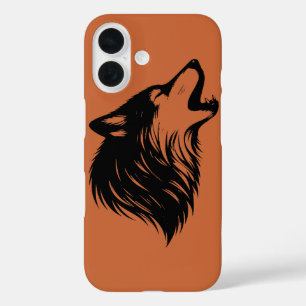 Wolf Howling Silhouette iPhone 16 Hoesje