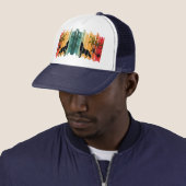 Wolf Howling Sunset Trucker Hat Pet (In situ)