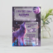 Wolf Howling | uitnodiging van Birthday Halloween (Staand voorkant)