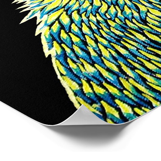 Wolf Howling van de maan beschermt het wild Poster (Hoek)