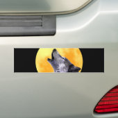Wolf howls op volle maan bumpersticker (Op auto)