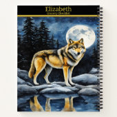 Wolf howls op volle maan notitieboek (Achterkant)