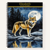 Wolf howls op volle maan notitieboek (Voorkant)