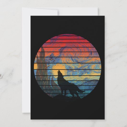 WOLF HUILEN ABSTRACTE STIJL KAART (Voorkant)