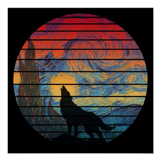 WOLF HUILEN ABSTRACTE STIJL PERFECT POSTER (Voorkant)