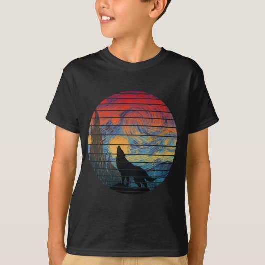 WOLF HUILEN ABSTRACTE STIJL T-SHIRT (Voorkant)