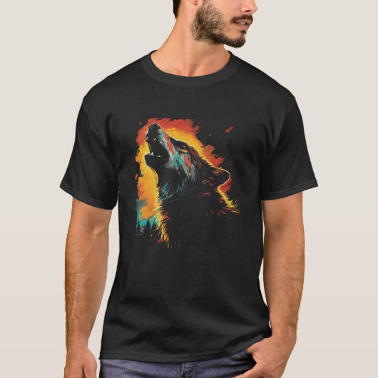 Wolf huilen bij de maan Vrouwen National Park Ala T-shirt (Voorkant)