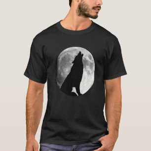 Wolf huilen bij Moon Wolf T-shirt