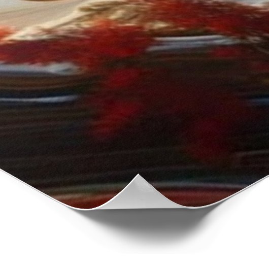 Wolf huilen onder de maan pieken poster (Hoek)