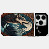 Wolf huilen onder maanlicht Case-Mate iPhone case (Achterkant (horizontaal))