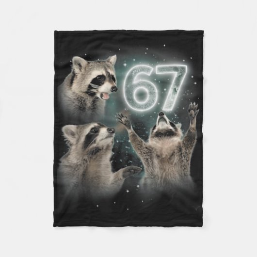 Wolf Huilend naar de Maan 67 6 7 Halloween 67 Wolf Fleece Deken (Voorkant)