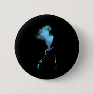 Wolf Huilend naar de Maan Sterrennacht Wolven Anim Ronde Button 5,7 Cm