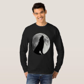 Wolf Huilend naar Maan Wolf T-shirt (Voorkant volledig)