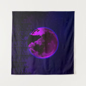 WOLF HUILENDE MAAN MAGENTA WANDKLEED (Voorkant (horizontaal))