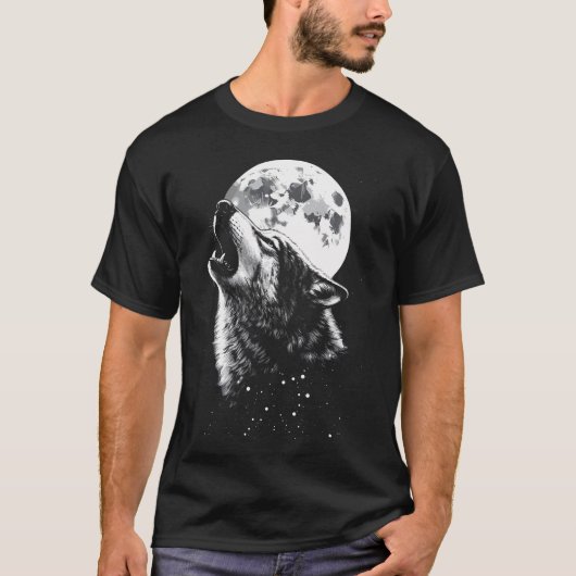 Wolf Huilende Maan Wolf T-shirt (Voorkant)