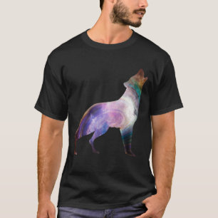 Wolf huilende sterrenstelsel heelal t-shirt