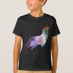 Wolf huilende sterrenstelsel universum T-shirt