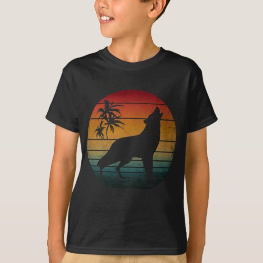 wolf huilende vintage T-shirt (Voorkant)