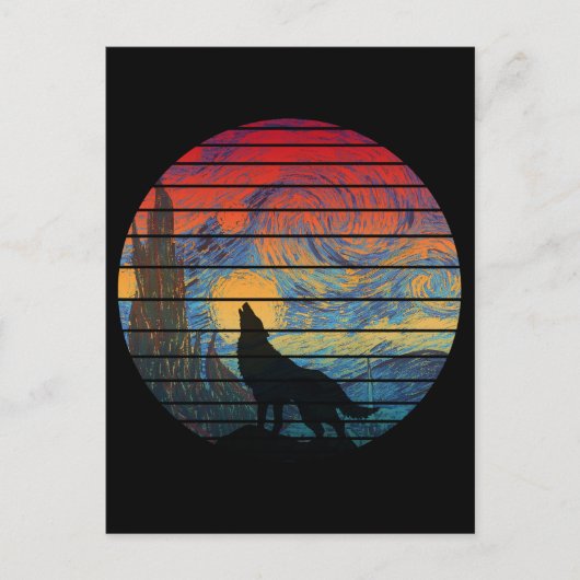WOLF HUILT ABSTRACTE STIJL BRIEFKAART (Voorkant)