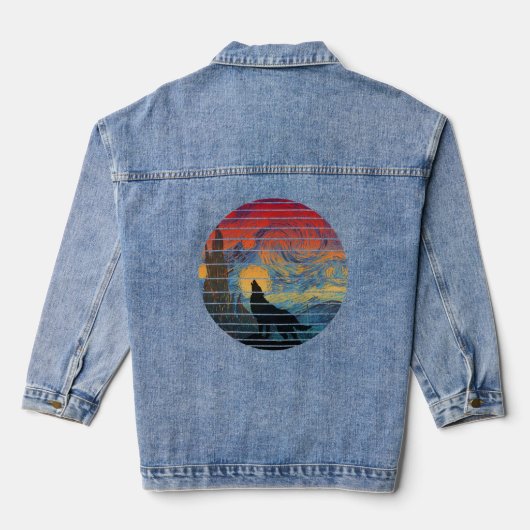 WOLF HUILT ABSTRACTE STIJL DENIM JACKET (Achterkant)