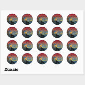 WOLF HUILT ABSTRACTE STIJL RONDE STICKER (Vel)