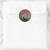 WOLF HUILT ABSTRACTE STIJL RONDE STICKER (Tas)