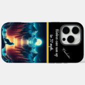 Wolf huilt bij een gloeiende waterval Case-Mate iPhone case (Achterkant (horizontaal))