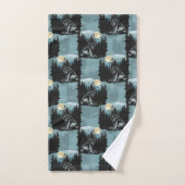 Wolf huilt bij maanpatroon bad handdoek (Handdoek)