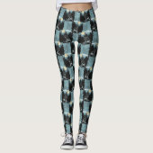Wolf huilt bij maanpatroon leggings (Voorkant)