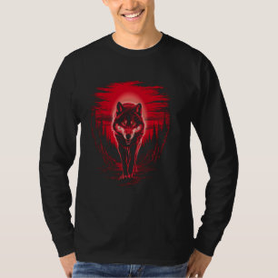 Wolf huilt bij Moon Forest Dierenvriend Wildlife T-shirt