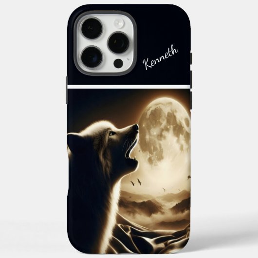 Wolf huilt bij volle maan Case-Mate iPhone case (Achterkant)