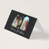 Wolf huilt in het bos Kerstbomen  Kaart (Voorkant)