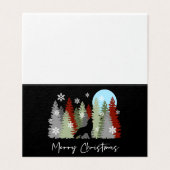 Wolf huilt in het bos Kerstbomen  Kaart (Buitenkant ongevouwen)