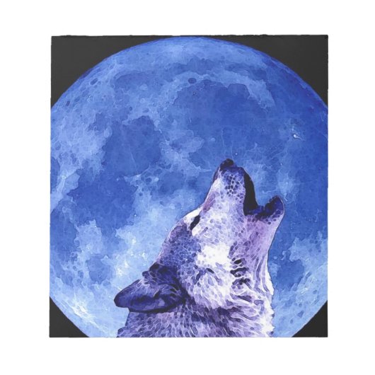Wolf huilt naar de maan notitieblok (Voorkant)