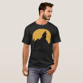 Wolf huilt naar de maan t-shirt (Voorkant volledig)