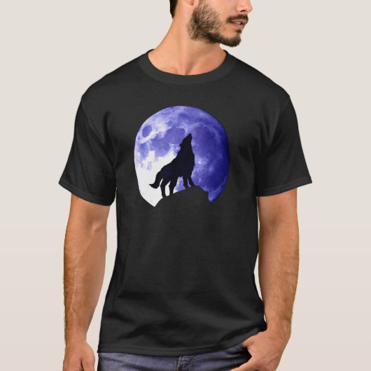 Wolf huilt naar de maan t-shirt (Voorkant)