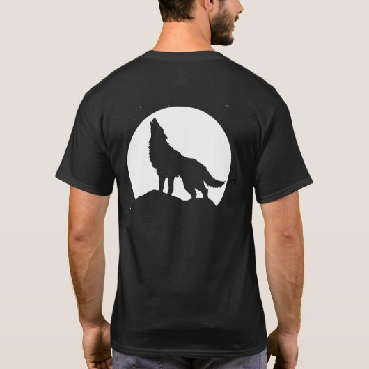 Wolf huilt naar de volle maan t-shirt (Achterkant)