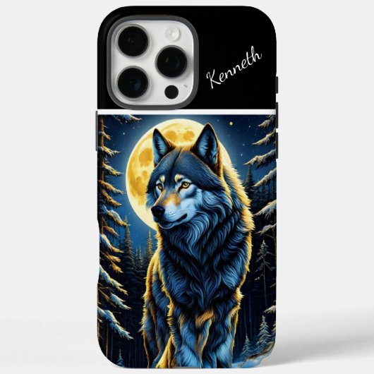 Wolf huilt naar heldere maan Case-Mate iPhone case (Achterkant)