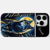 Wolf huilt naar heldere maan Case-Mate iPhone case (Achterkant (horizontaal))