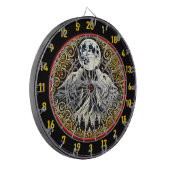 Wolf huilt onder het licht van de gouden maan dartbord (Voorkant Links)