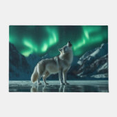 Wolf huilt onder het noorderlicht deurmat (Voorkant)