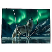 Wolf huilt onder het noorderlicht groot cadeauzakje (Achterkant)