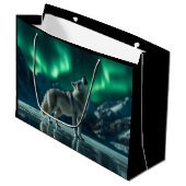 Wolf huilt onder het noorderlicht groot cadeauzakje (Voorkant Gekanteld)