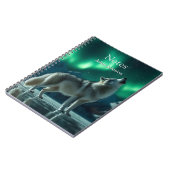 Wolf huilt onder het noorderlicht notitieboek (Linkerzijde)